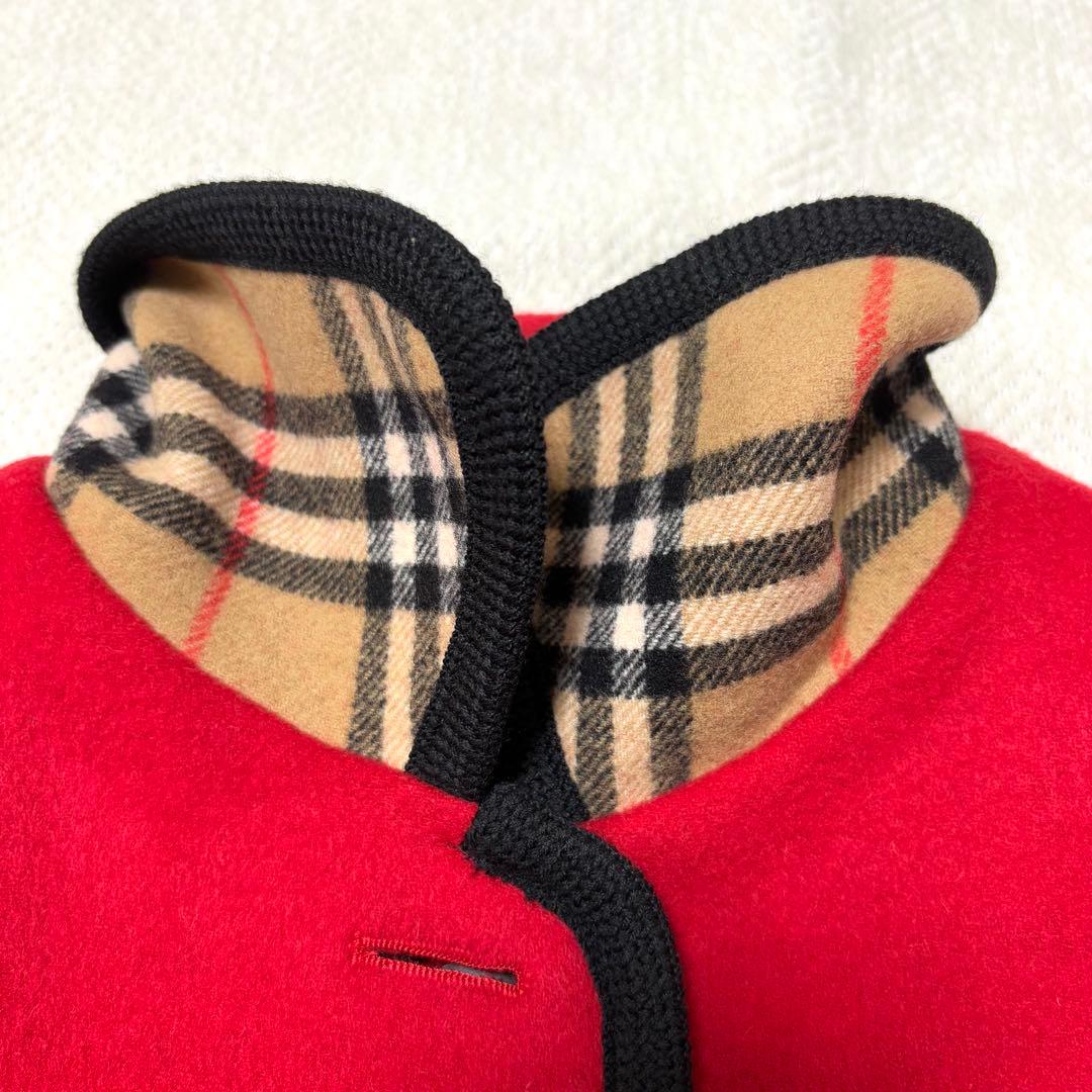 専用　BURBERRY バーバリー カシミヤ ウール ノバチェック コート 赤