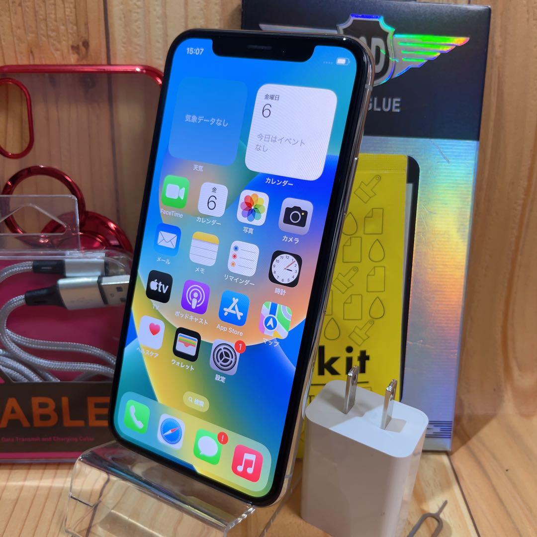 SIMフリー 本体 iPhone X 64 GB 606 シルバー 電池良好