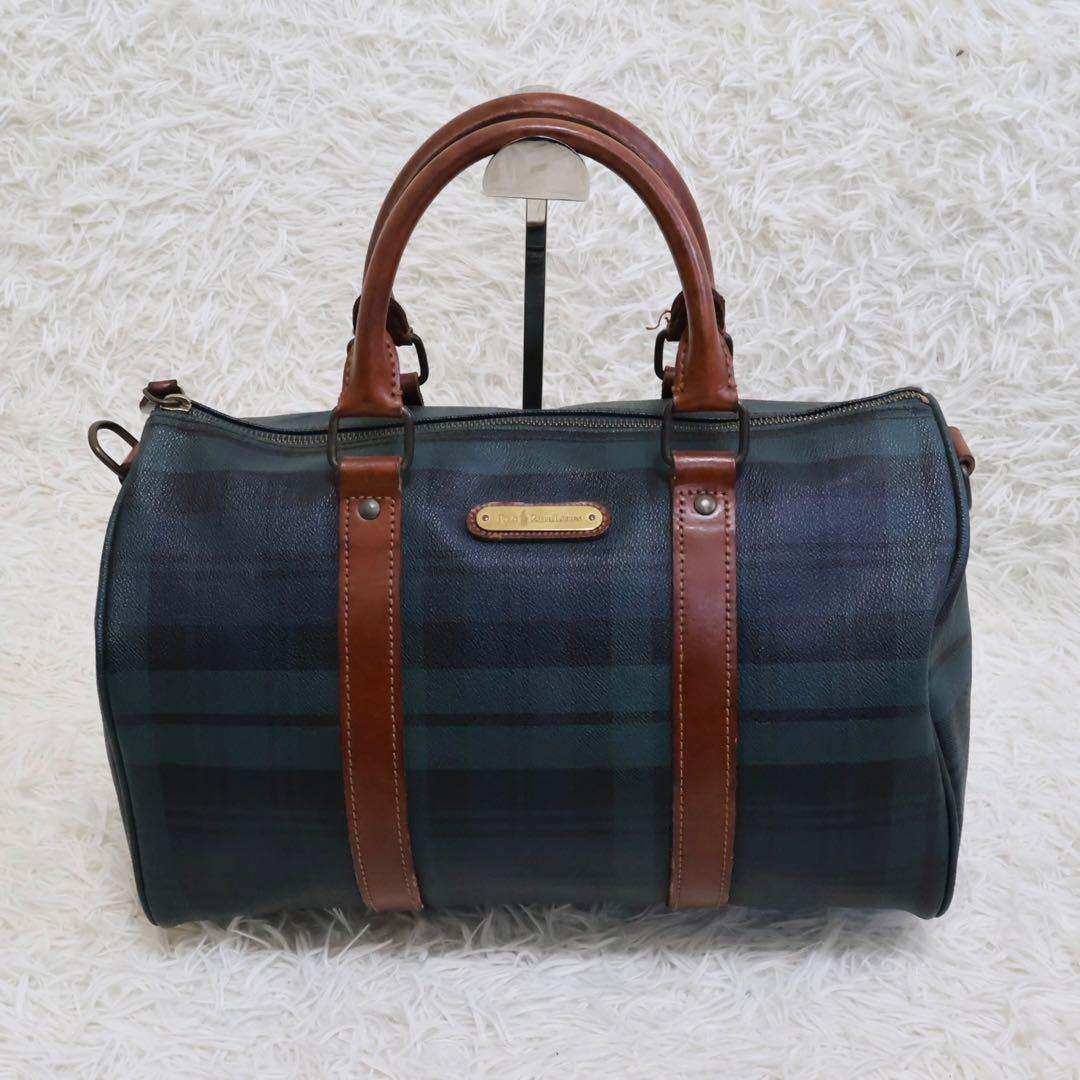 ポロラルフローレン　ボストンバッグ　チェック柄