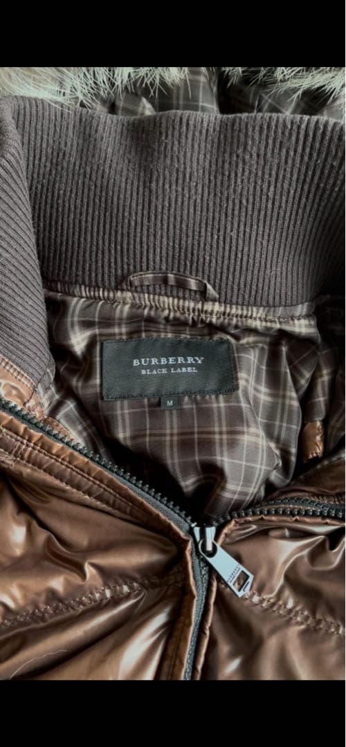 burberry black label ブラウン　ファーダウン M