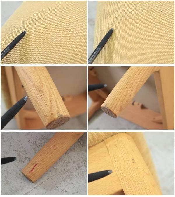 値下柏木工 OGA59 オットマン 2019年製 オーク材 ホワイトオーク色 布