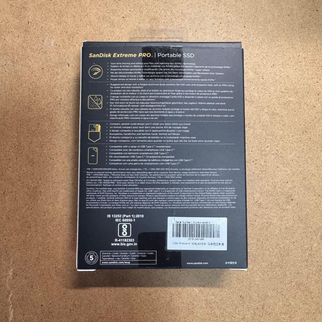SanDisk Extreme PRO 4TB ポータブルSSD