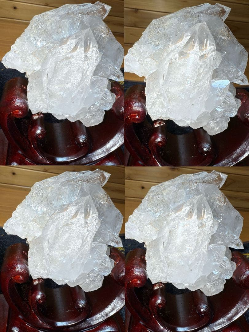 特注手彫台座 最高品質ヒマラヤ山脈ガネーシュヒマール水晶クラスター クローライト