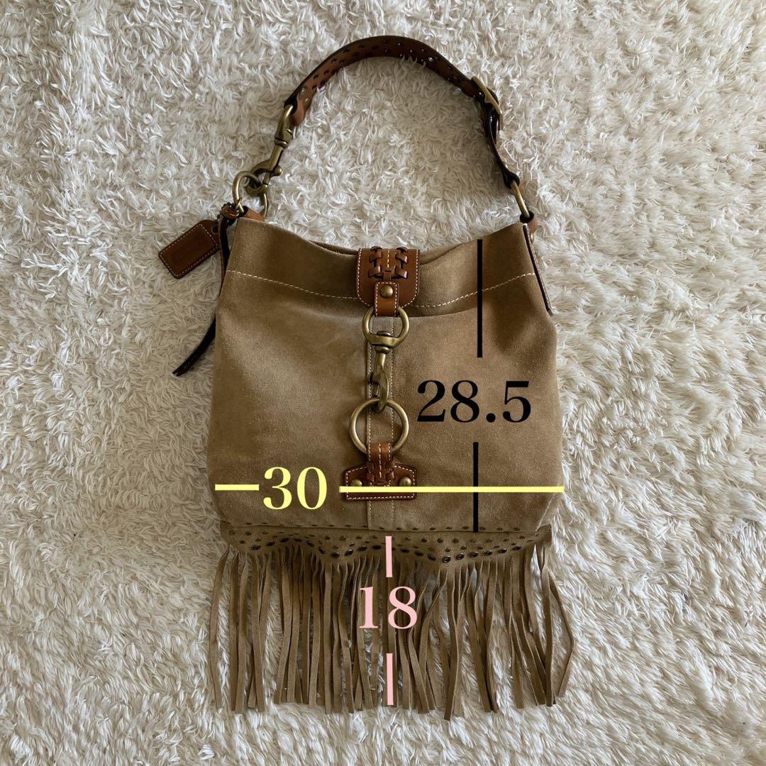 美品！COACH コーチ ショルダーバッグ スエード フリンジ　 y2k