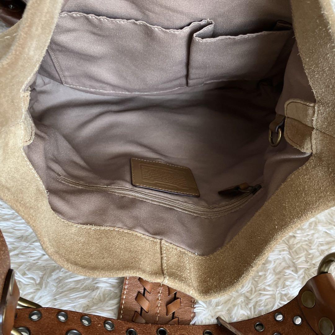 美品！COACH コーチ ショルダーバッグ スエード フリンジ　 y2k