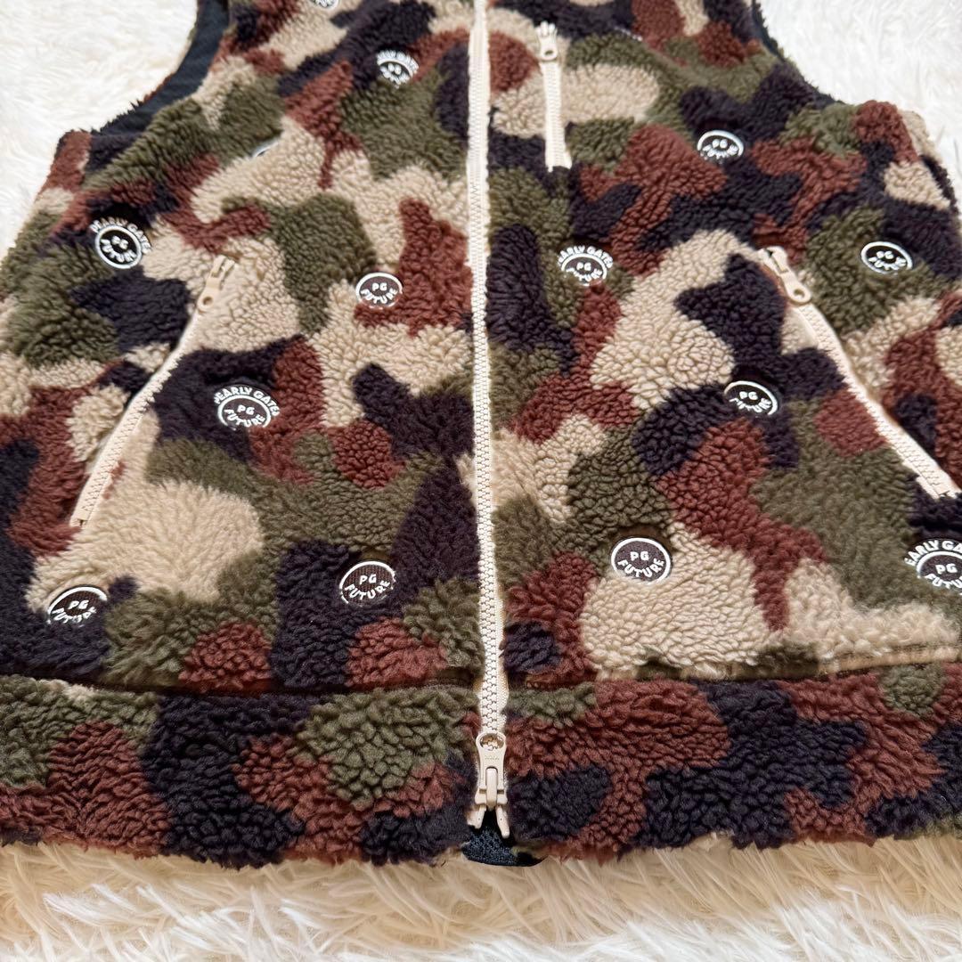 lucky_h67様美品 パーリーゲイツ カモフラ ボアジップアップベスト 近年