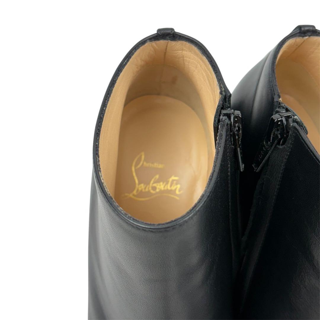 【ほぼ未使用】クリスチャンルブタン　36.5　23.5cm ショートブーツ　黒