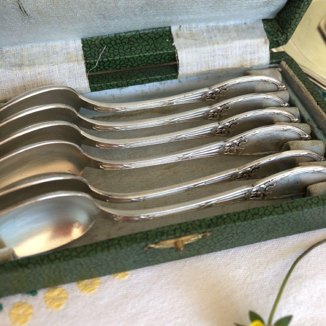 フランスアンティーク　箱付スプーン　6本セット　フランスアンティークカトラリー