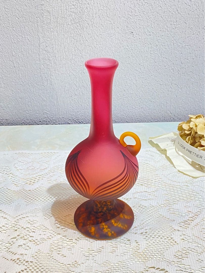 希少 一輪挿し 花瓶 大正ガラス