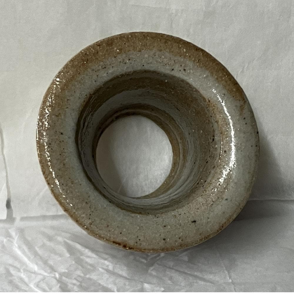 w164 花ノ木窯 古山子 小山冨士夫 作 鉄絵 横縞紋 蓋置 木箱入り 茶道具