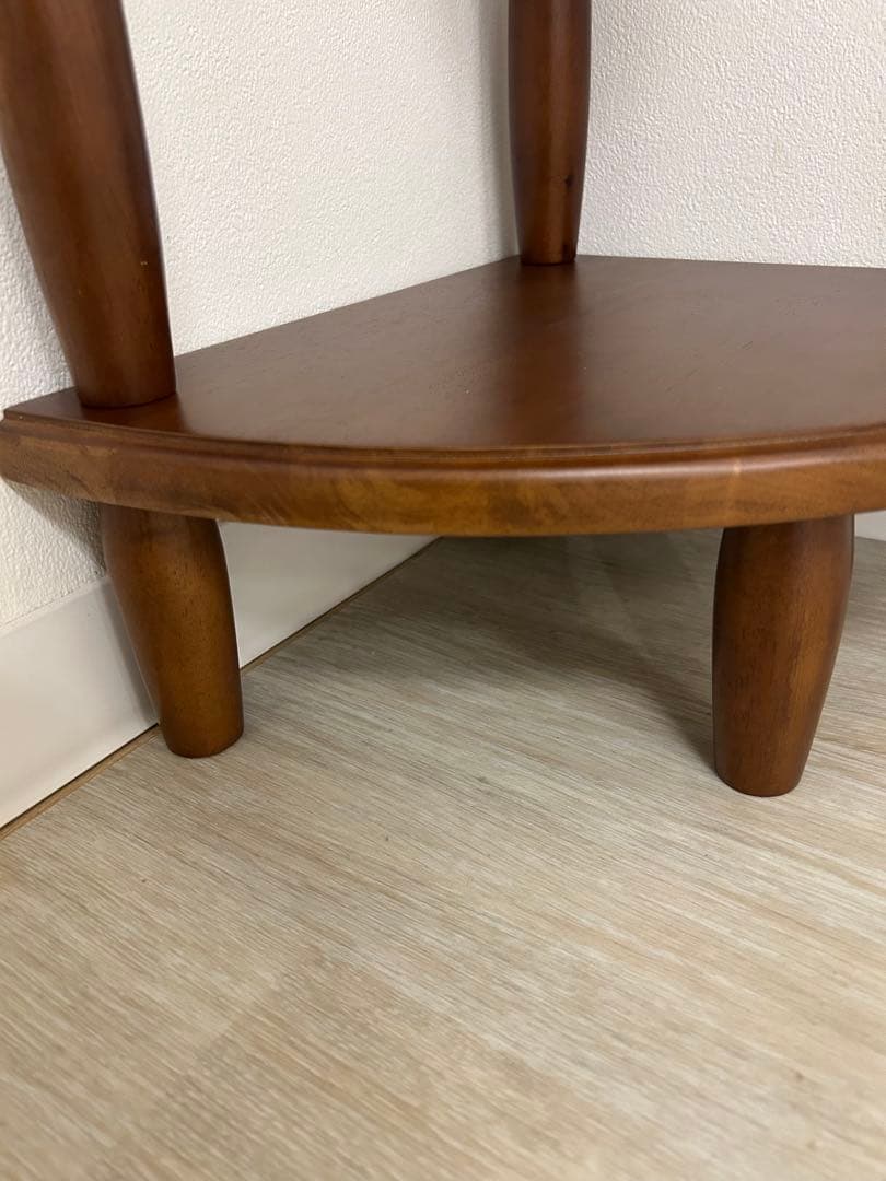 新品☆コーナーラック 昭和レトロ 4段 木製ラック オープンラック 飾棚 鉢置き