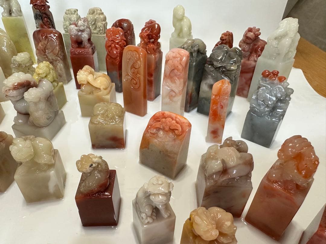 決算セール　篆刻　印材　印石　まとめ　書道　落款　遊印　100個セット2