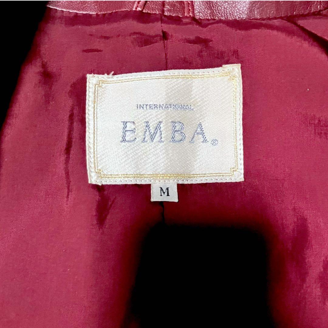 美品✨EMBA レザージャケット　フラワーカットワーク　ワイドシングルライダース