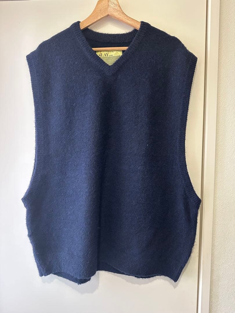新品同様 BEAMS SSZ BORO MOHAIR VEST navy L