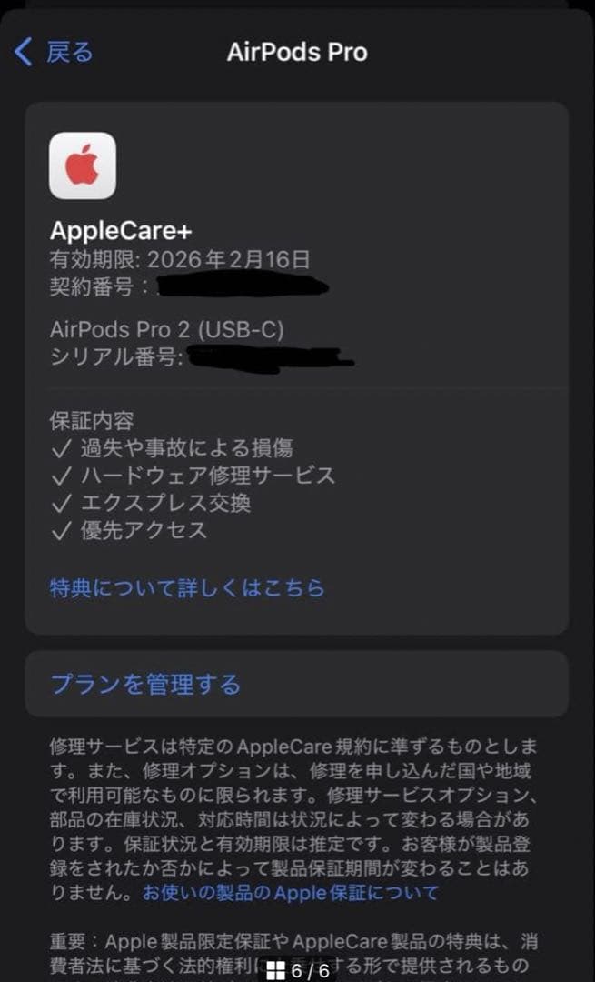 AirPodsPro2 USB-C AppleCare付き