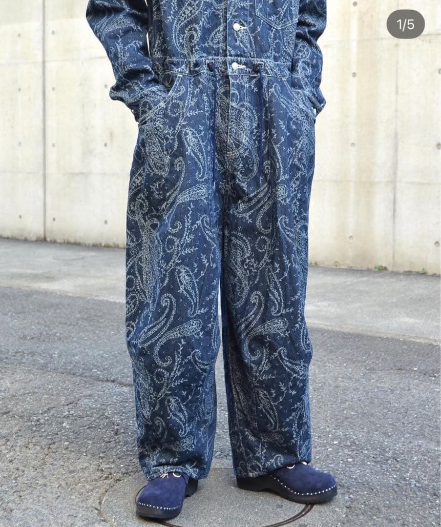 希少✨NEEDLES ペイズリーオールインワン M ネイビー