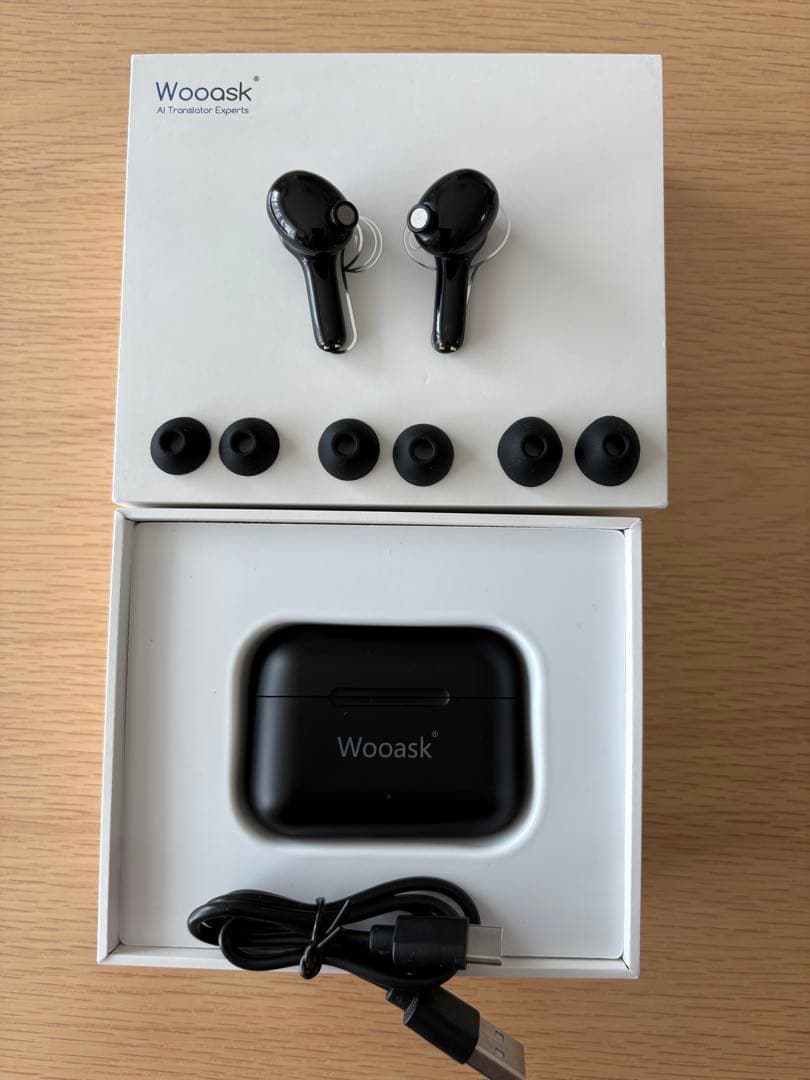 AI翻訳機 通訳機 ワイヤレスイヤホンタイ Woosak M6 Plus