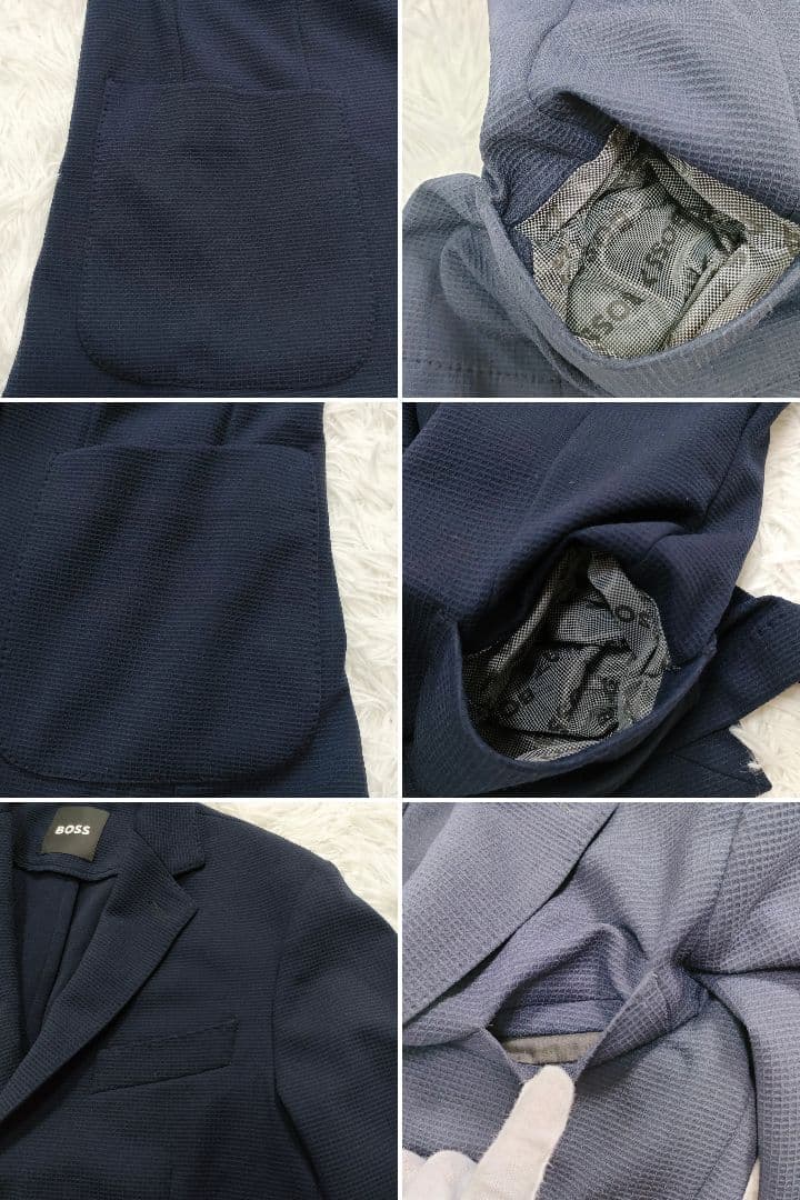 極美品 ヒューゴボス パフォーマンス ウォッシャブル テーラードジャケット 44