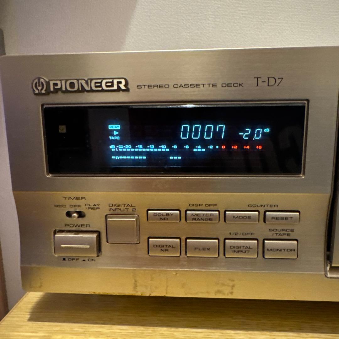 【動作品】Pioneer T-D7 パイオニア カセットデッキ リモコン付き
