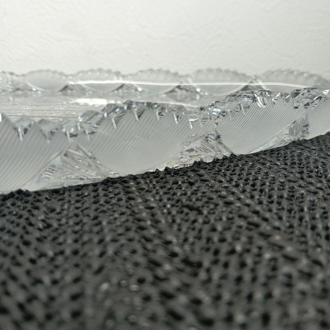 ボヘミアクリスタル 500PKカット オーバルプレート 大皿 ハンドカット