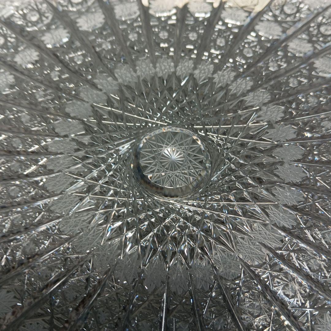 ボヘミアクリスタル 500PKカット オーバルプレート 大皿 ハンドカット