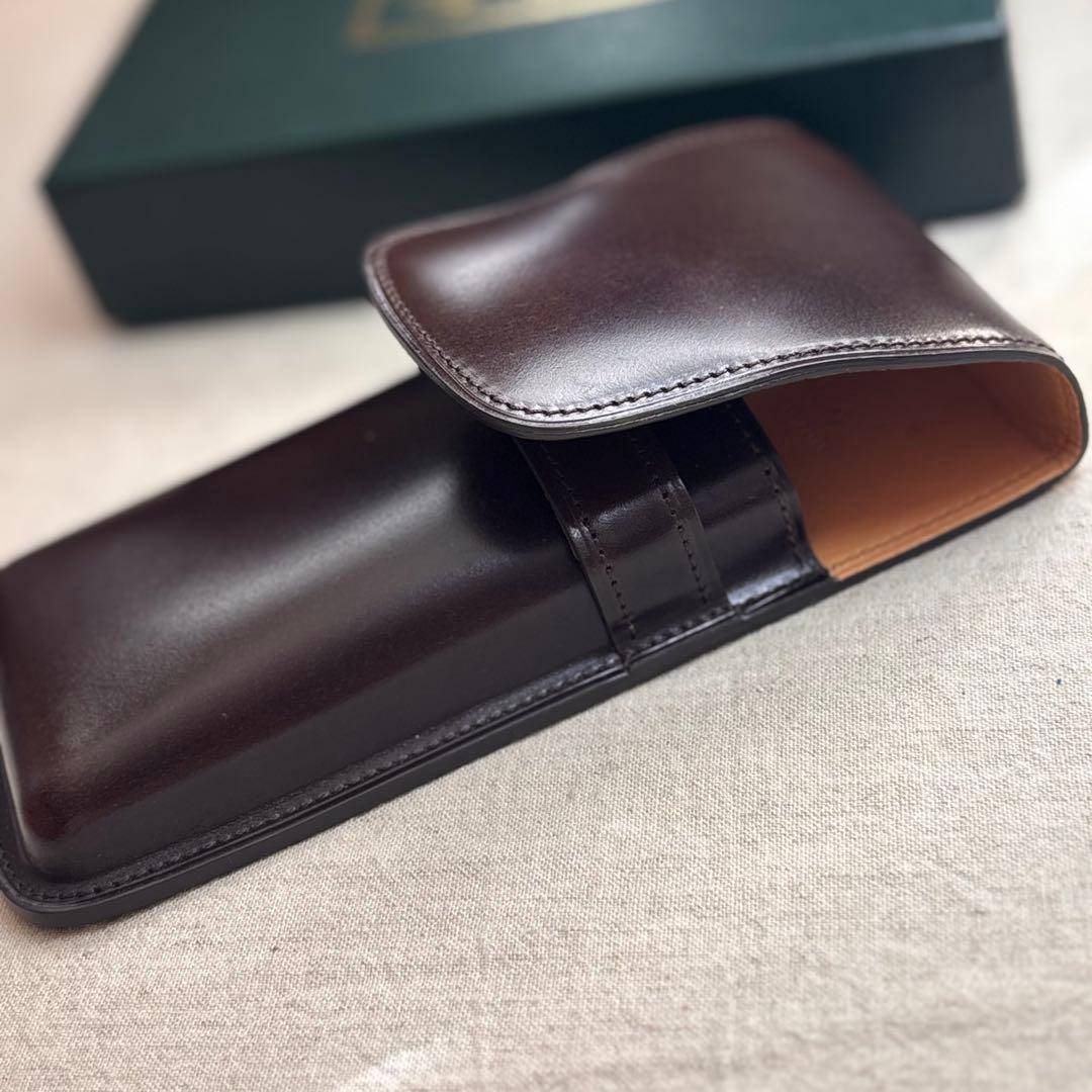 コードバンペンケース 肉盛り3本差しBrelioブレイリオBrelio 廃盤品