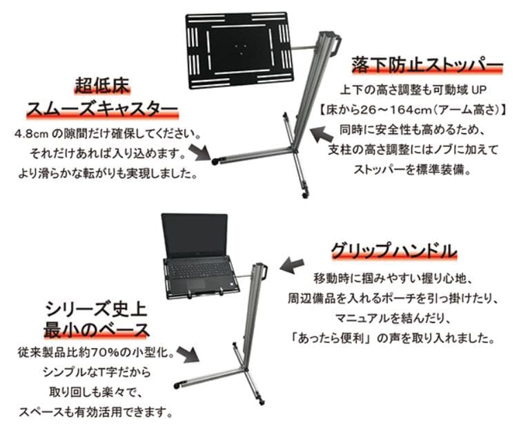 PCスタンド（多機能型 自立式固定台）
