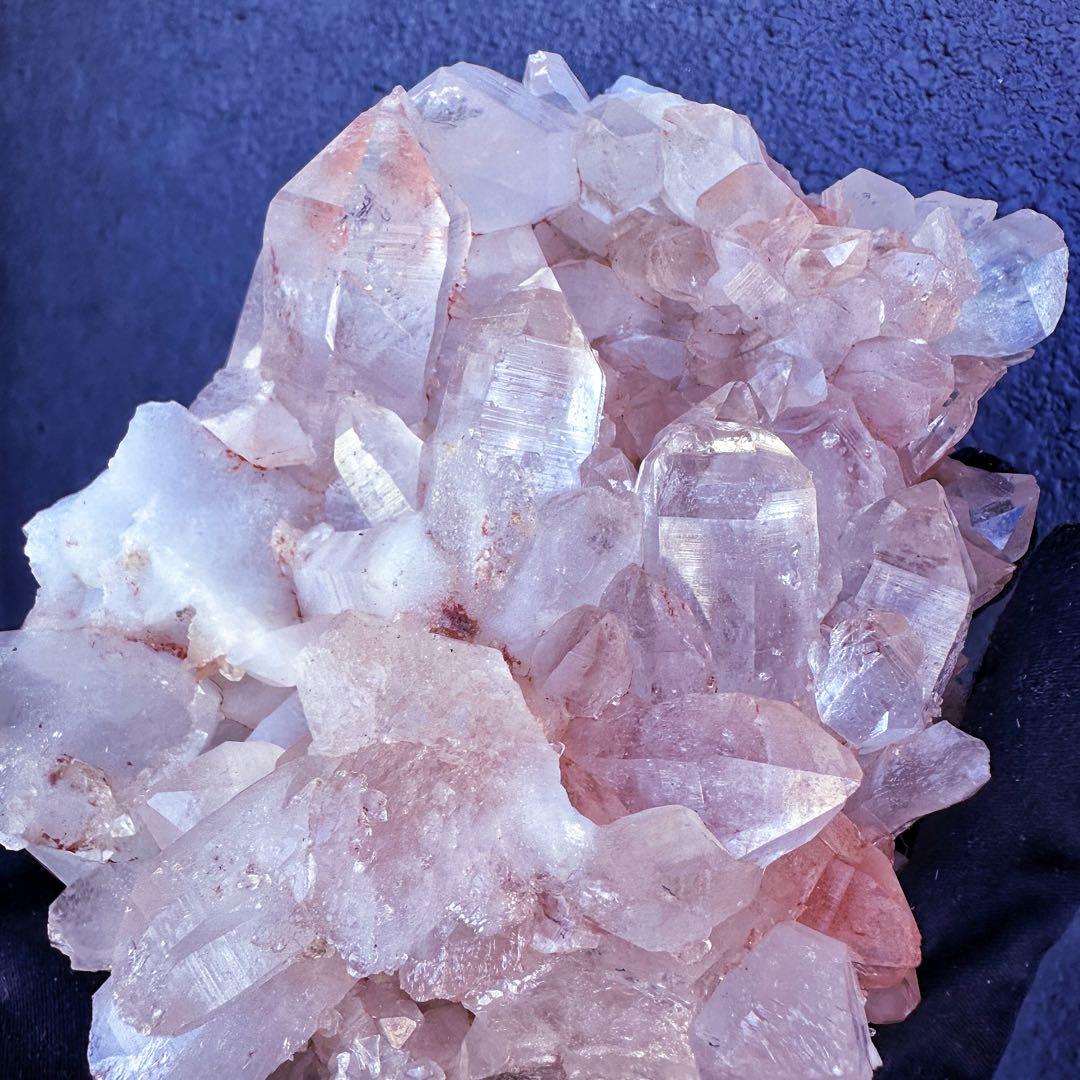 希少❗️超綺麗♡レインボー☆超強いパワー ピンクヒマラヤ水晶 クラスターA1441