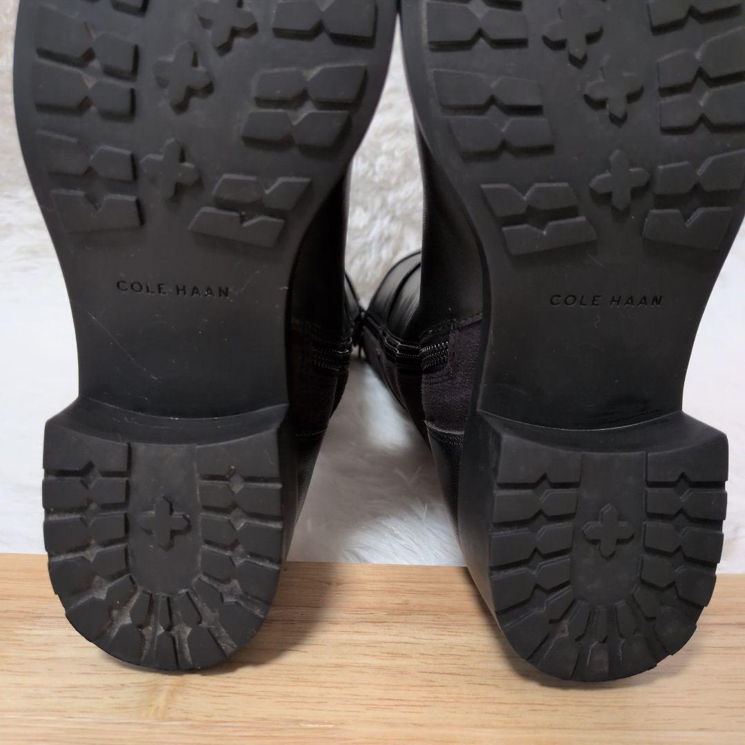 【未使用級】コールハーン　ロングブーツ　黒　24cm ジョッキーブーツ　レザー