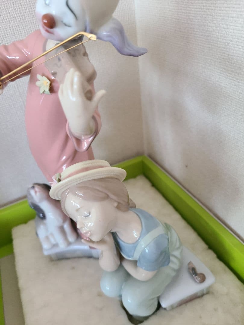 LLADRO リヤドロ　バイオリンを弾くピエロと少女と子犬　陶器　人形　置物