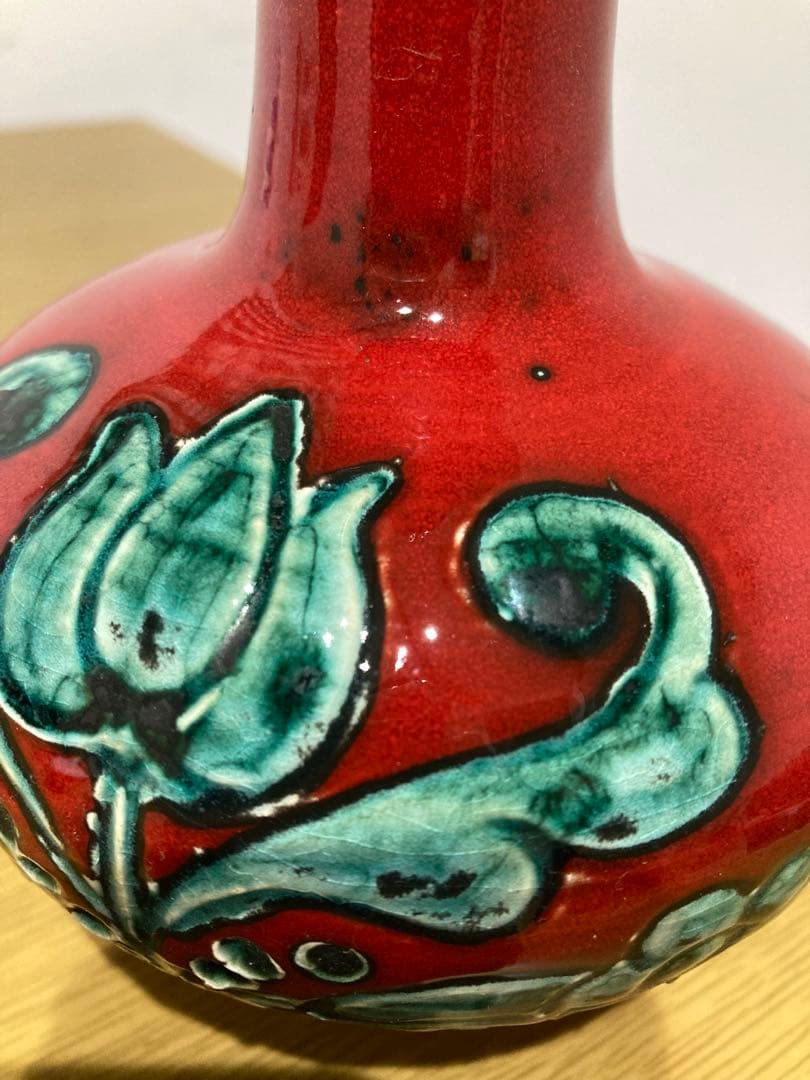 【中古】グムンドナー・ケラミック 手書き花瓶 約18cm