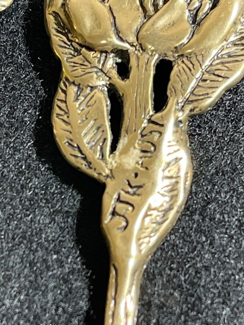 ヴィンテージ JJK オーストラリア装飾真鍮ティースプーン2とスクープスプーン2