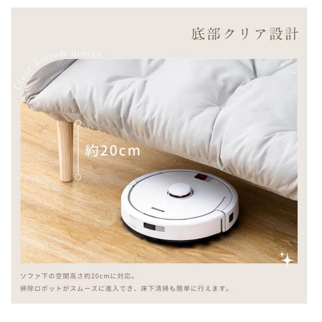 ソファ 2人掛 コンパクト ソファベッド 3WAY リクライニング 浅いグレー☻