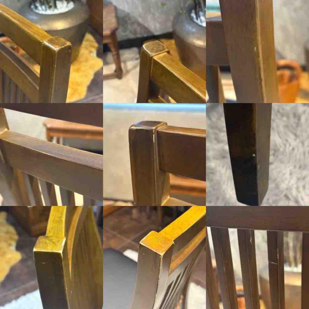 IDC 大塚家具 ダイニング リビングチェア ブラックレザー ビンテージ H