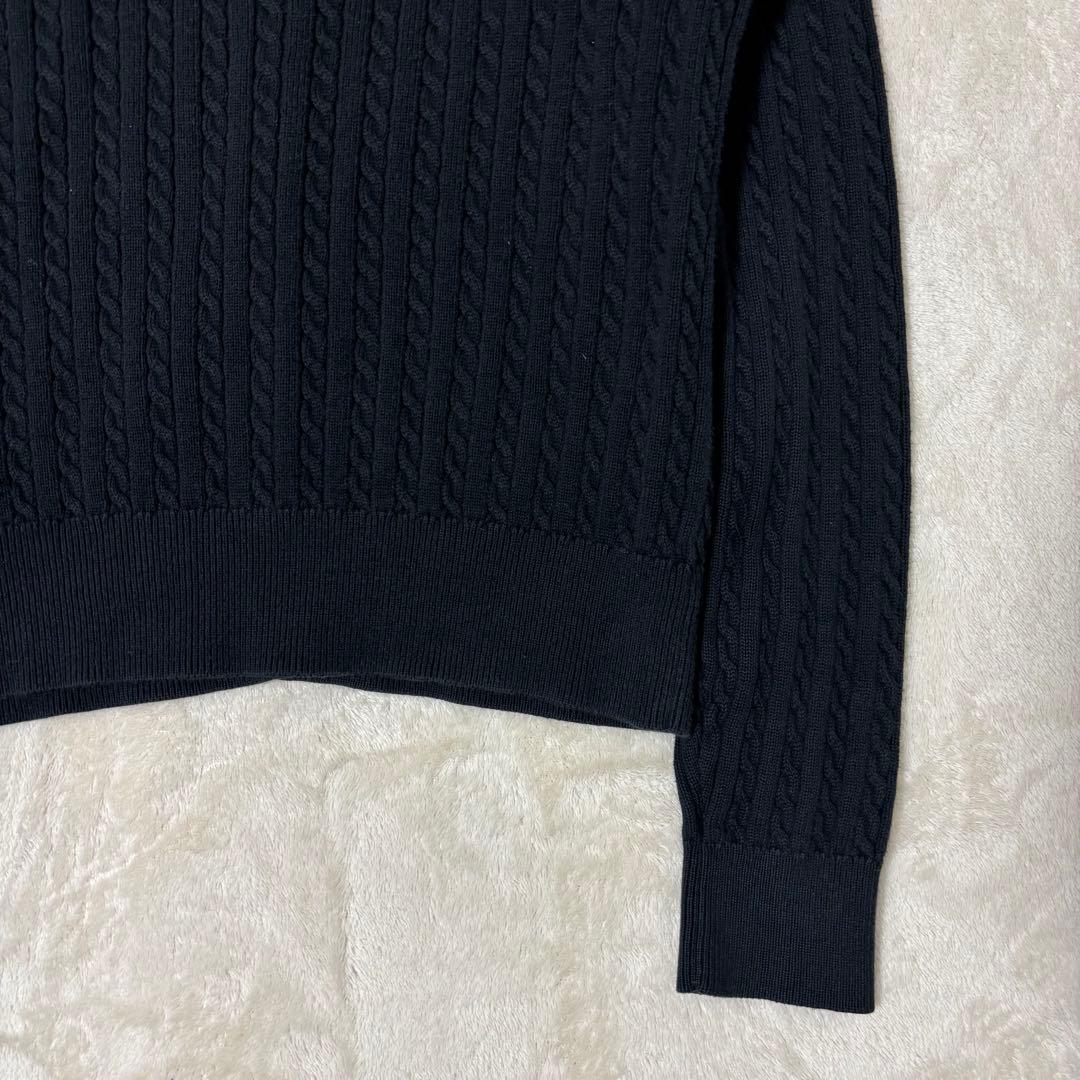 【人気】ポロ ラルフローレン ケーブルニット カーディガン ブラック
