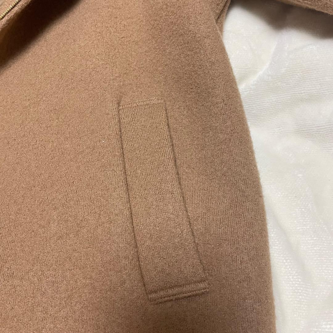 ヨシエ　イナバ　ミドル丈　コート　毛　ベージュ　フード