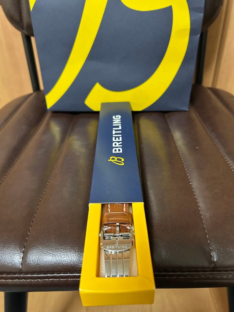 ブライトリング純正 ブラウンアリゲーターストラップ&Dバックル　セット