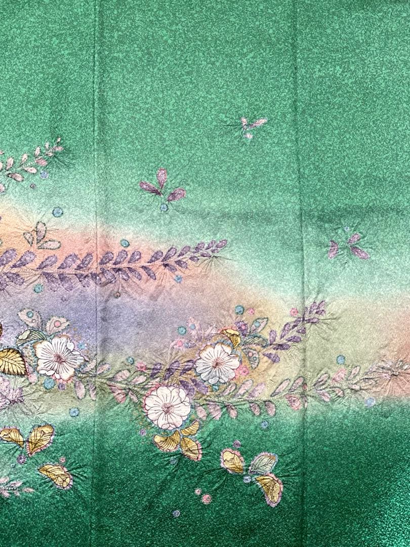 袷　訪問着　辻ヶ花/叩染　正絹　身丈163