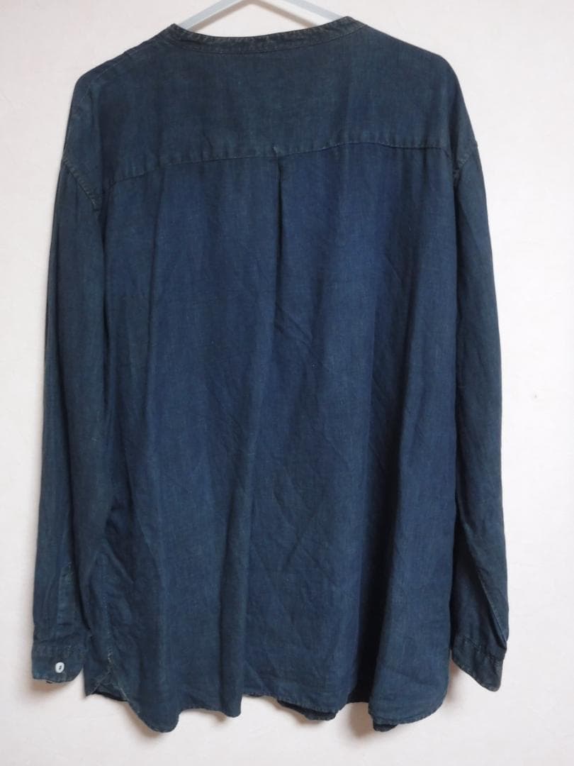 ちょ 宝島染工 切替シャツリネン 泥藍染め 5