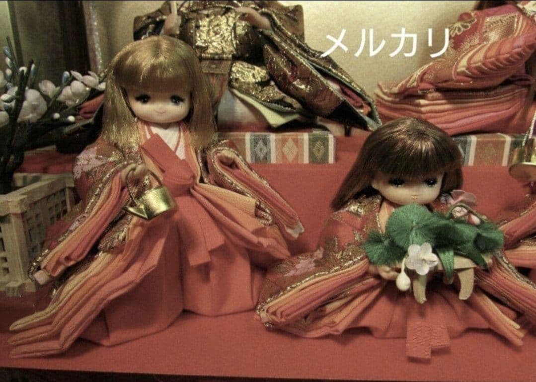 リカちゃん★親王 三人官女☆五人飾ケース お雛様 雛人形☆カスタム