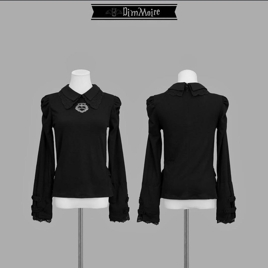 DimMoire おすましレース襟トップス　黒　Mサイズ