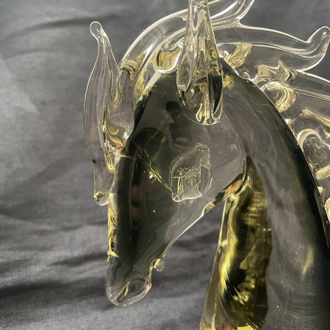 Murano Glass ムラーノガラス ベネチア 馬 胸像 置物 レア