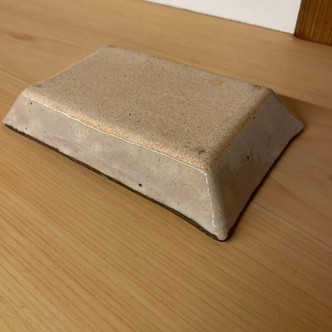 河井敏孝　鳥文角皿　６客　共箱付き　河井寛次郎 濱田庄司 民藝　スリップウェア