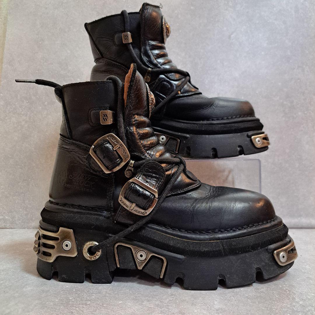 [美品] NEW ROCK (ニューロック)厚底 レザーブーツ(本日週末割引中)