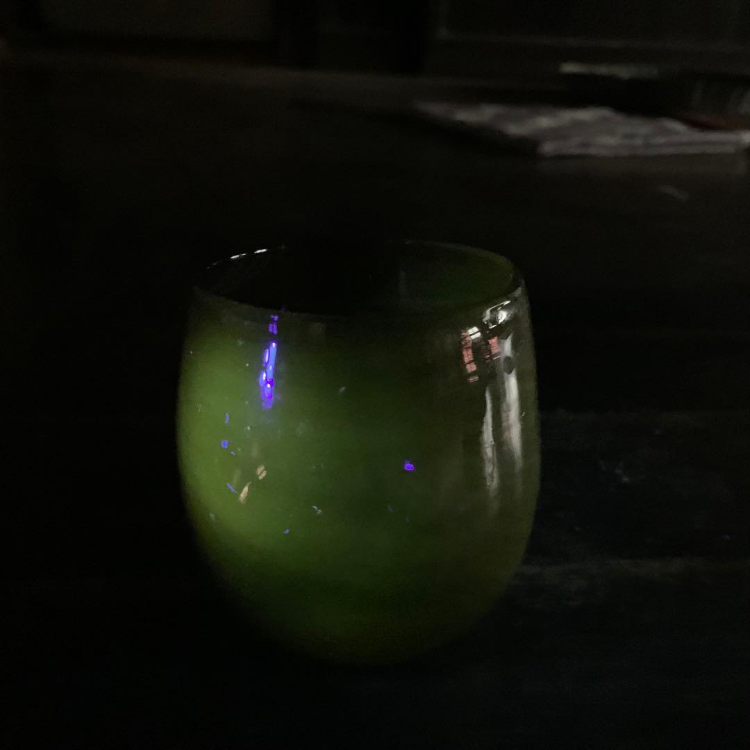 紫ガラス 塩笥形 大盃 ぐい呑み 酒器 大正〜昭和 古道具 アンティーク