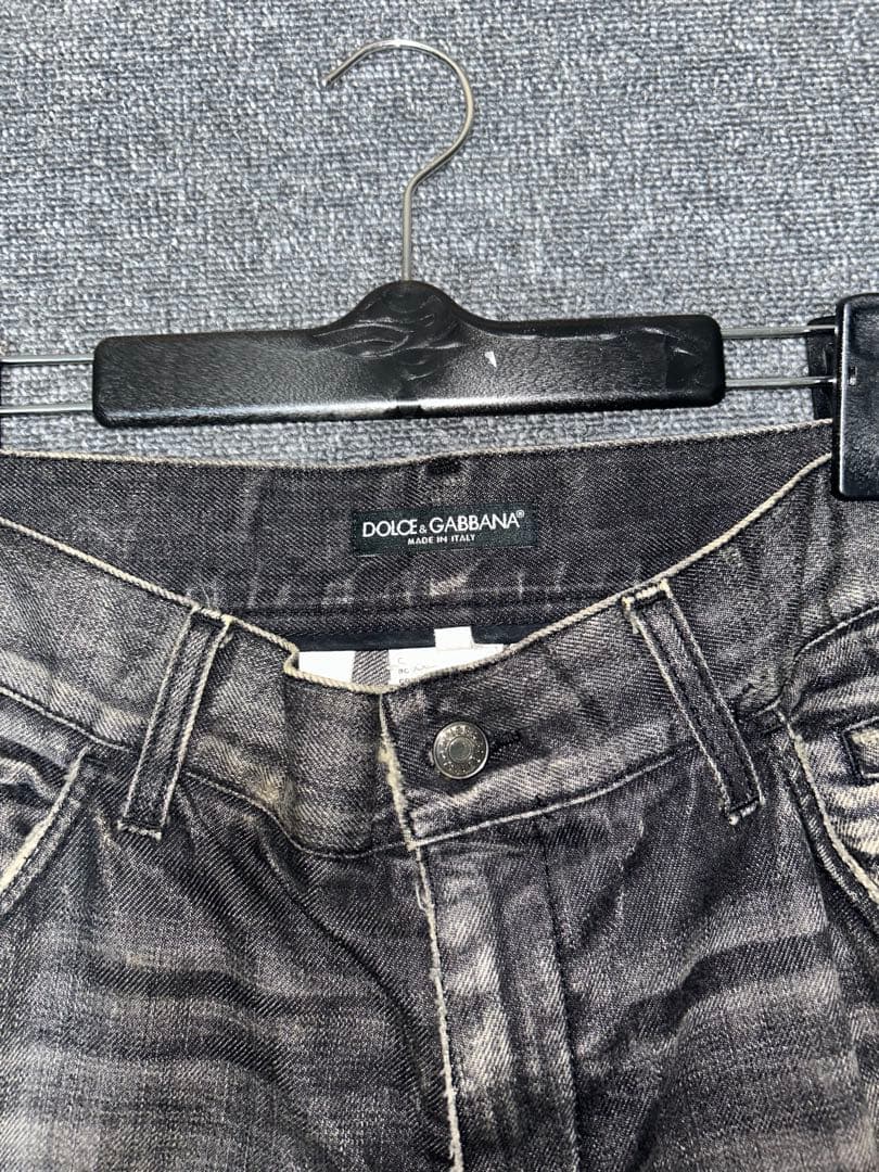 DOLCE&GABBANA ダメージ加工ストレートジーンズ