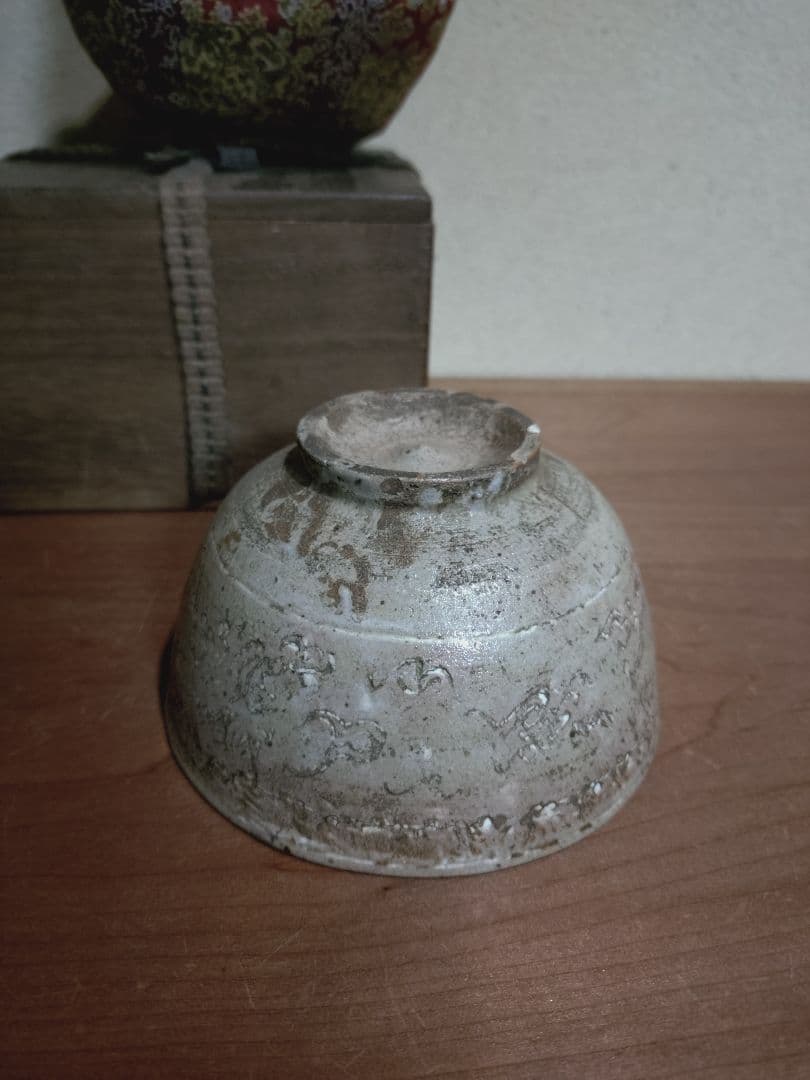 李朝 御本三島 雲龍紋 象嵌 茶碗 茶道具