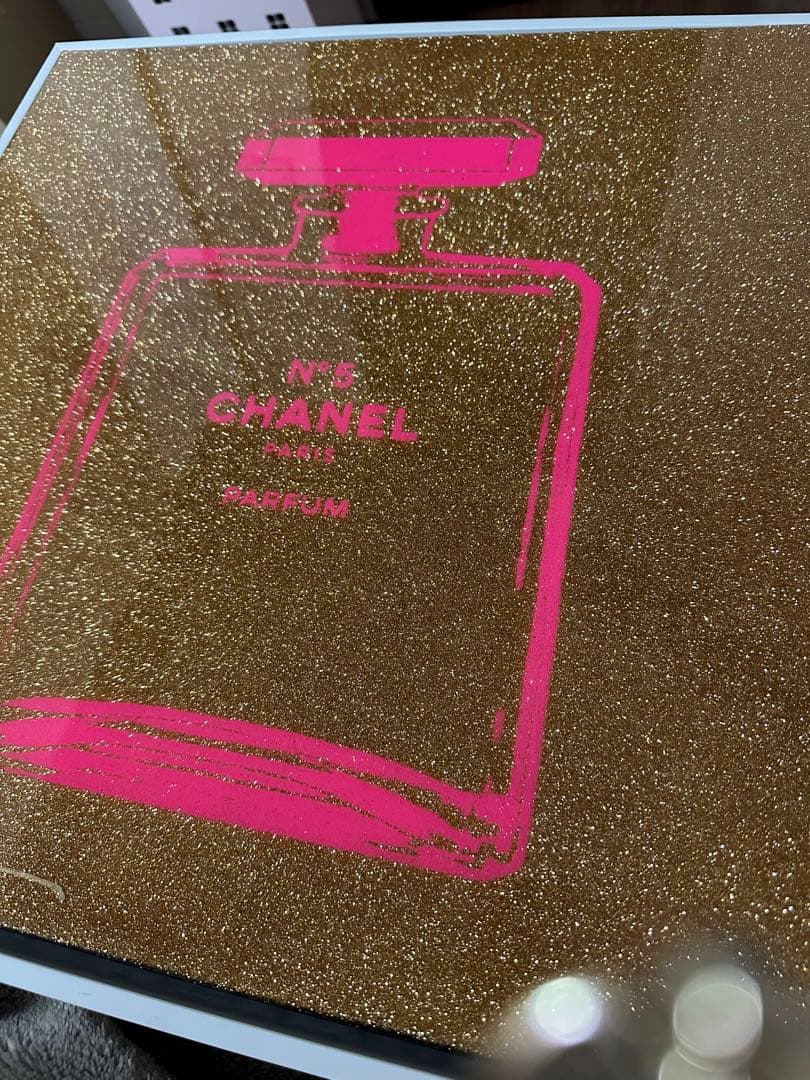 サイン入り証明書付きシェーン・ボーデン No.5 CHANELゴールド絵画