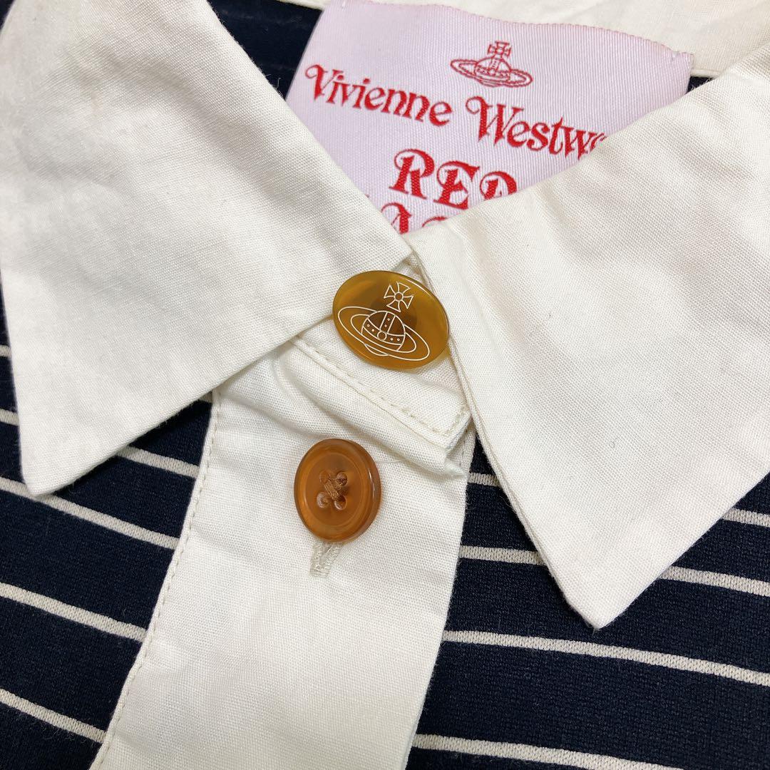 ヴィヴィアンウエストウッド　ボーダーポロシャツワンピース　オーブボタン