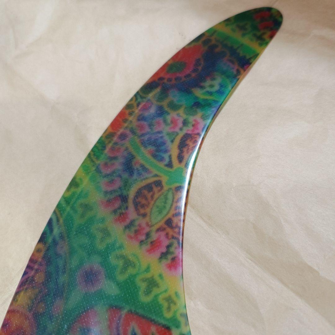 10インチ センターフィン　アートグラス　ロングボード　シングルフィン